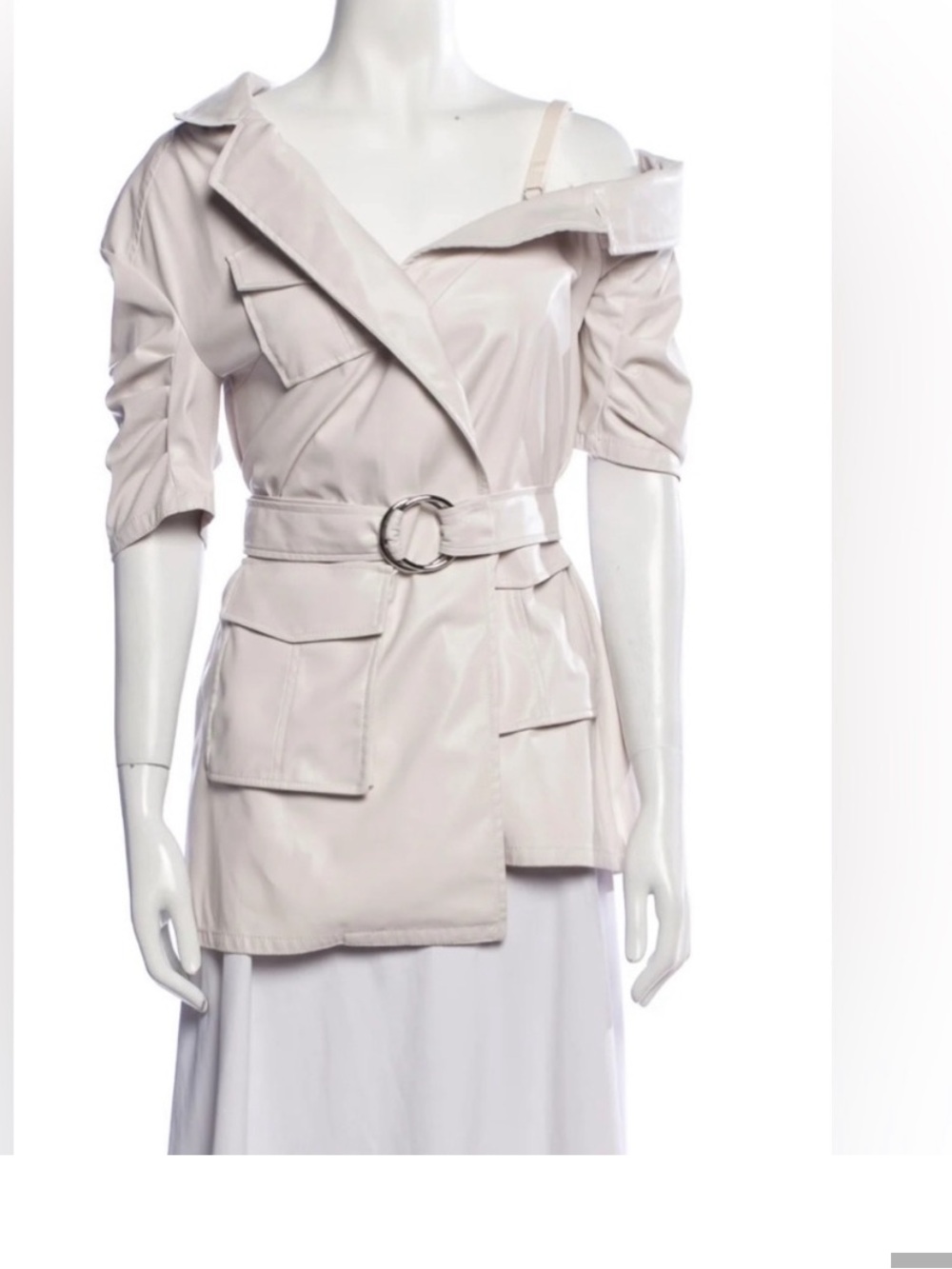 Cinq a Sept Vegan Leather Katie milly Dress Jacket size 6 new with tags ivory